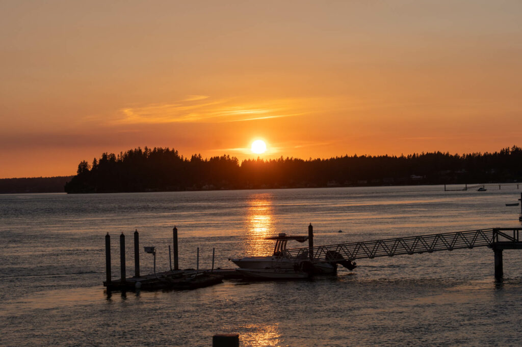 Sunset from the Fox Island Bridge in Gig Harbor, WA
