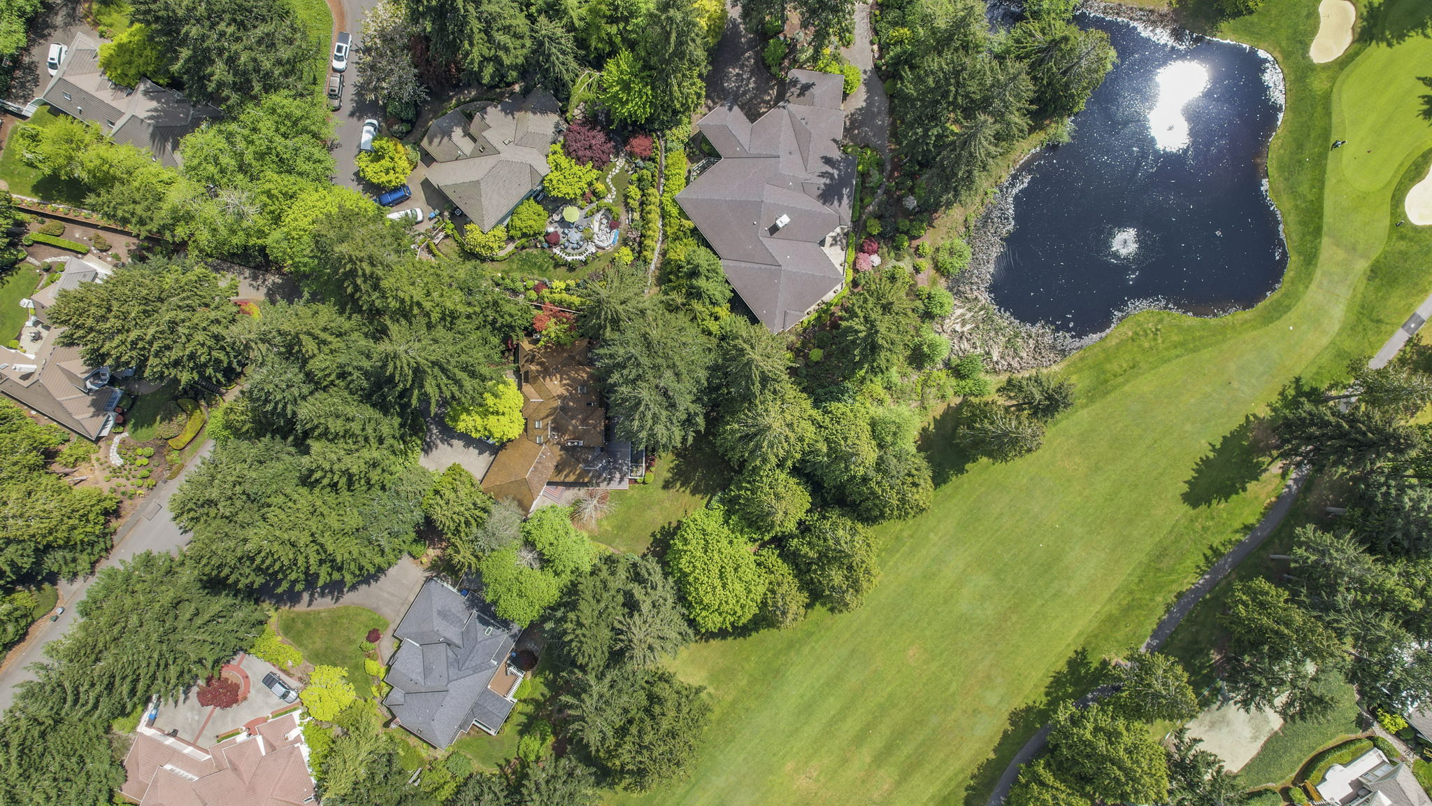 Overhead photo of homes in north gig harbor